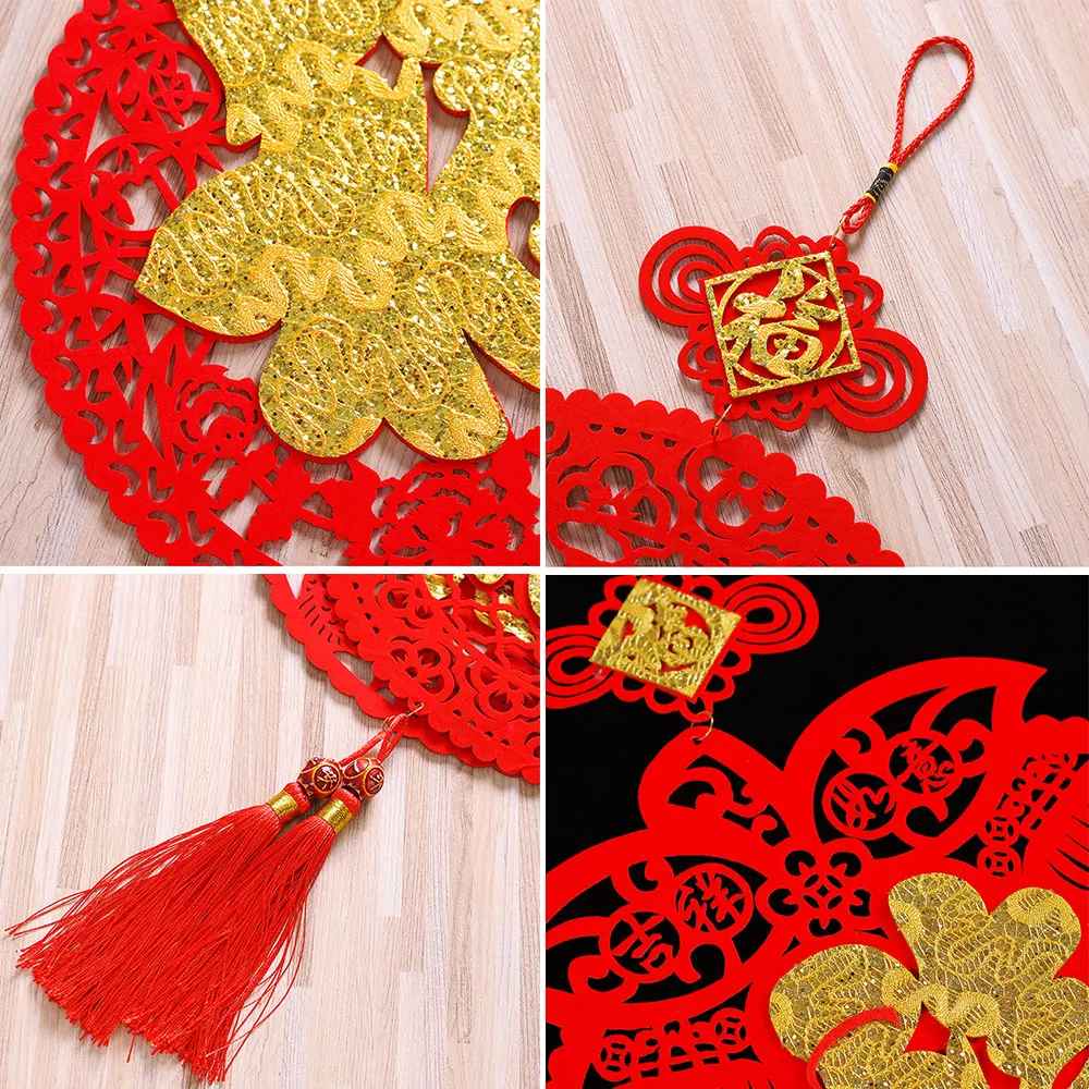 Счастливый фонарь китайский красный фонарь китайский фонарь 3D украшение дома удача красивый Праздничный Орнамент нетканый материал