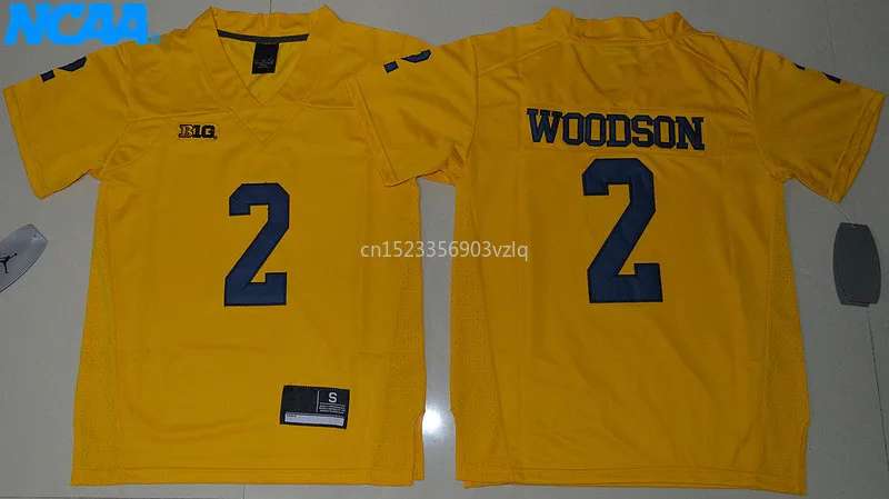 Новое поступление высокое качество Charles Woodson футболка колледжа спортивные майки#2 Woodson Молодежные S-XL