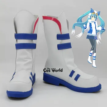

VOCALOID 2016 Snow Hatsune Miku Anime Customize Cosplay Flat Shoes Boots