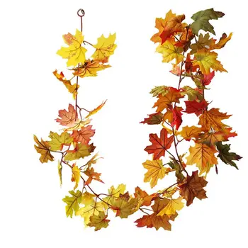 

Artificial Fall Maple Leaf Wreath Sunflower Pumpkin Garland Hanging Home Decor X4YD