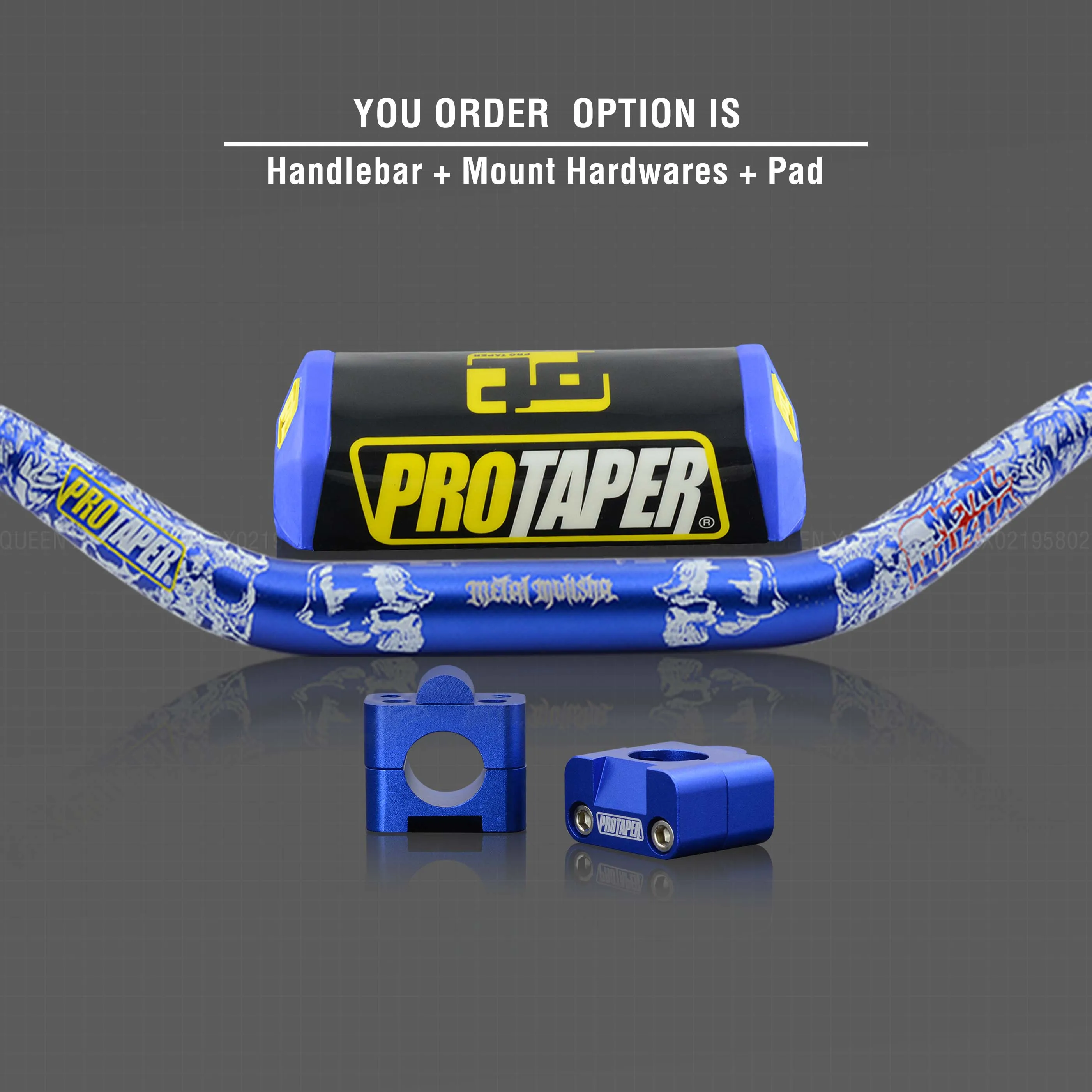 Руль для Pro Taper Pack Bar 1-1/" 6 дней Fatbar Колодки Ручки Pit Pro Racing Dirt Pit Bike мотоцикл с адаптер cnc - Цвет: Blue Combo3