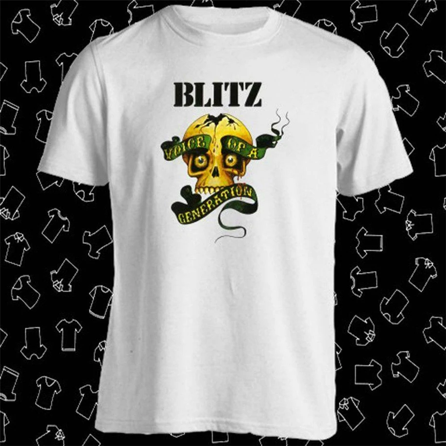 Новый Blitz Voice Of A Generation панк-рок-группа мужской белый стиль футболки круглая