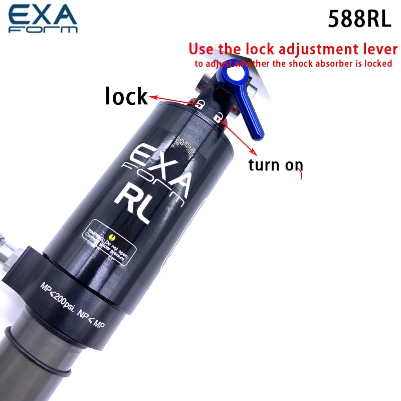 Bicycle shock absorber EXAform 588RL 190MM/185MM mountain bike