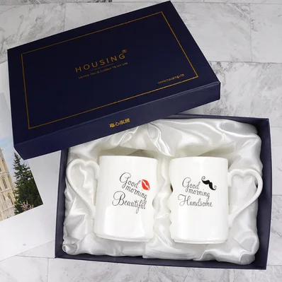 Gift box without cov JM лучший в! 2 шт./компл. пара чашка керамическая кофейная чашка поцелуй творческий подарок на день Святого Валентина Свадебный подарок на день рождения, персонализированные кружки - Цвет: Gift box without cov