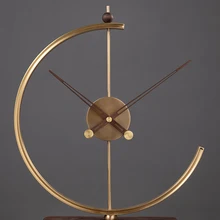 Reloj De Mesa moderno y nórdico para decoración del hogar, cronógrafo De cobre, De lujo, creativo, para sala De estar, oficina y escritorio, DA60ZZ