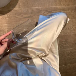 Ferran – pantalon en soie à jambes larges pour femme, élégant et évasé, Style coréen, mode décontractée, collection automne 2021 