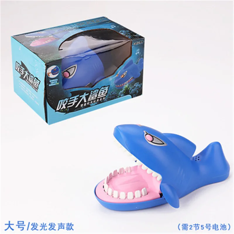 Prank Toy Trick toys Bar Party favors Family interactive games Crocodile Shark Mouth Dentist Bite Finger Game Gag Toy Funny kid - Цвет: Темно-синий