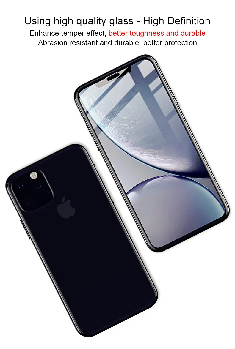 Для Iphone X XS XR XS Max 11 Pro Max 5,8 6,1 6,5 пленка из закаленного стекла Imak Pro+ Защитная крышка для экрана с полным покрытием