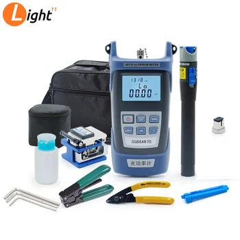 

FTTH Fiber Optic Tool Kit fibra optica herramientas with Visual Fault Locator and Power Meter Wire Stripper Fiber Cleaver