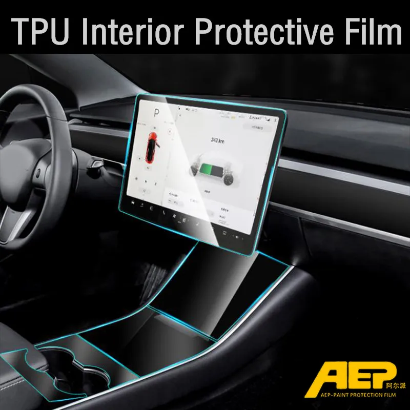 

AEP Central Control Navigation Protection TPU Car Interior Protective Film Transparent Sticker for Tesla Model 3 MODEL S X