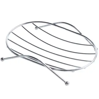 

1 Piece Fashion Brief Stainless Steel Bathroom Round Soap Dishes Box Holder Tray Silver
