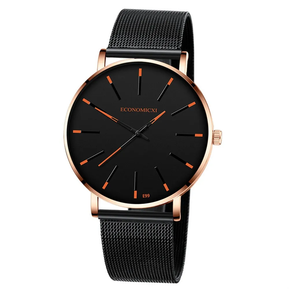 Mens Watch Luminous ECONOMICXI Brand Quartz Casual Business Male Waterproof Leather Strap WristWatch Clock Relogio Masculino - Color: G