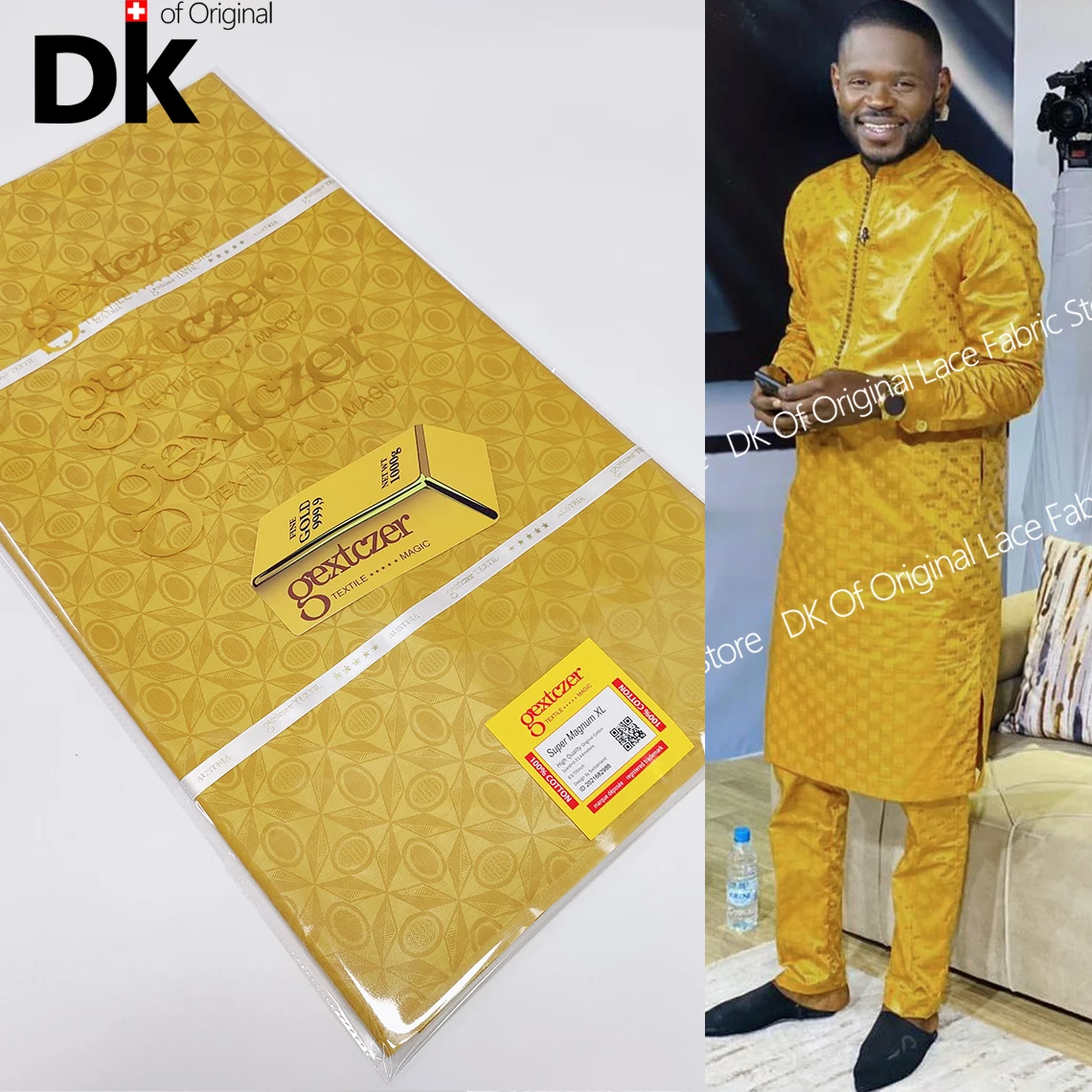5 Yards 2021 High Quality African Lace Bazin Riche Gextczer Original Brocade 100% Cotton Keep Shining Fabric For Men Cloth | Дом и сад