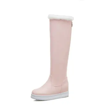 

Women Waterproof knee high Snow Boots Fashion Winter Boots Plush flat Platform Female Shoes Warm Fur Ladies Shoes Botines Muje