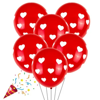 

100pcs Balloon White Red Love round heart wedding balloons Birthday party latex ballute wedding Decoration Valentine's Day