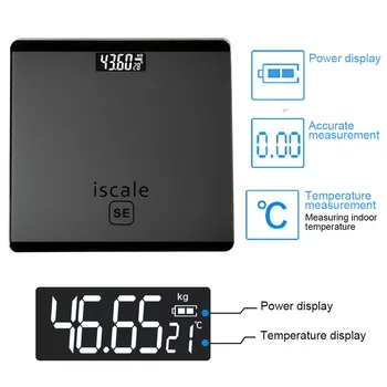 

Household Weighing Scale LED Digital Household weight scale health scale 26cm electronic scale with temperature measurement new