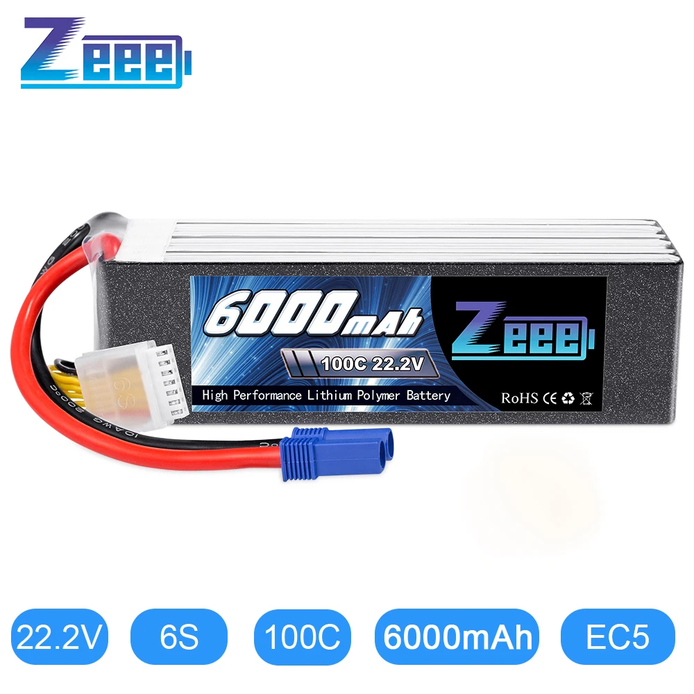 22.2V 6S 6500mAh LiPo Battery 60C EC5 For RC Quad Helicopter Airplane Boat Truck 