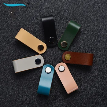 

Nordic Style Italian Leather Drawer Knobs Closet Shoe Cabinet Wine Cupboard Cowhide Handle Furniture Pulls Hardware