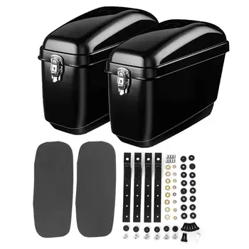 

Hot Pair Motorcycle Saddlebags 30L Side Luggage Tank Tool Storage Hard Case For Harley Cruisers/Kawasaki/Honda/Suzuki