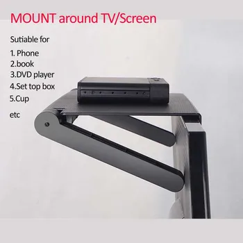

STB-1 set top box mount around TV Computer screen for Phone book cup save space no drilling no installation ABS lazy mount