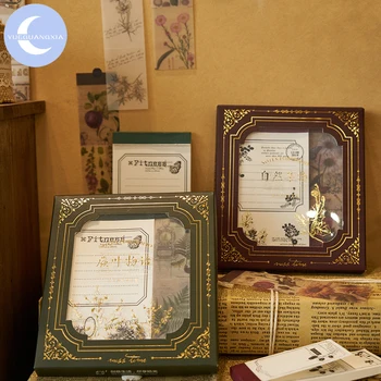 

YueGuangXia Mini Material Note Pad Suit Box Planner Scrapbooking DIY Notepad Creative Moto Loose Leaf Gifts Memo Pads 200pcs/lot