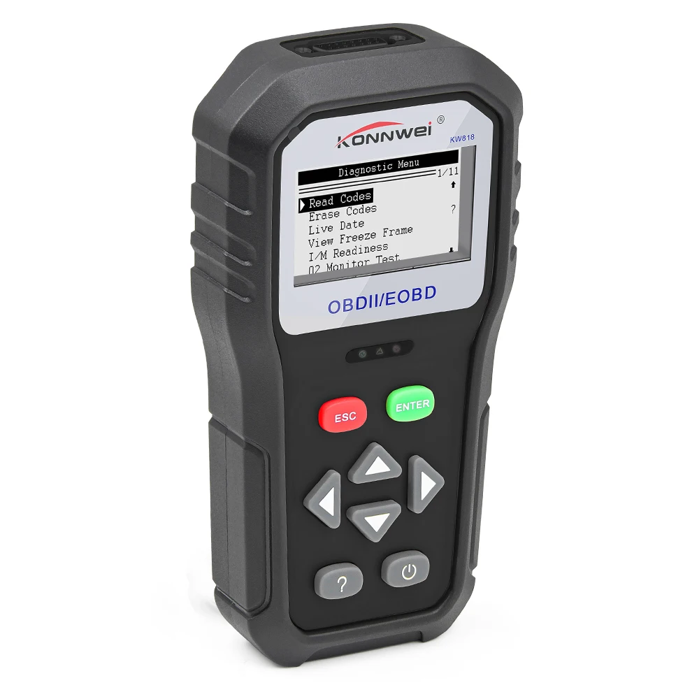 KONNWEI KW818 Enhanced OBDII ODB2 EOBD Car Diagnostic Scanner 12V Battery Tester Check Engine Engine Automotive Code Reader Tool