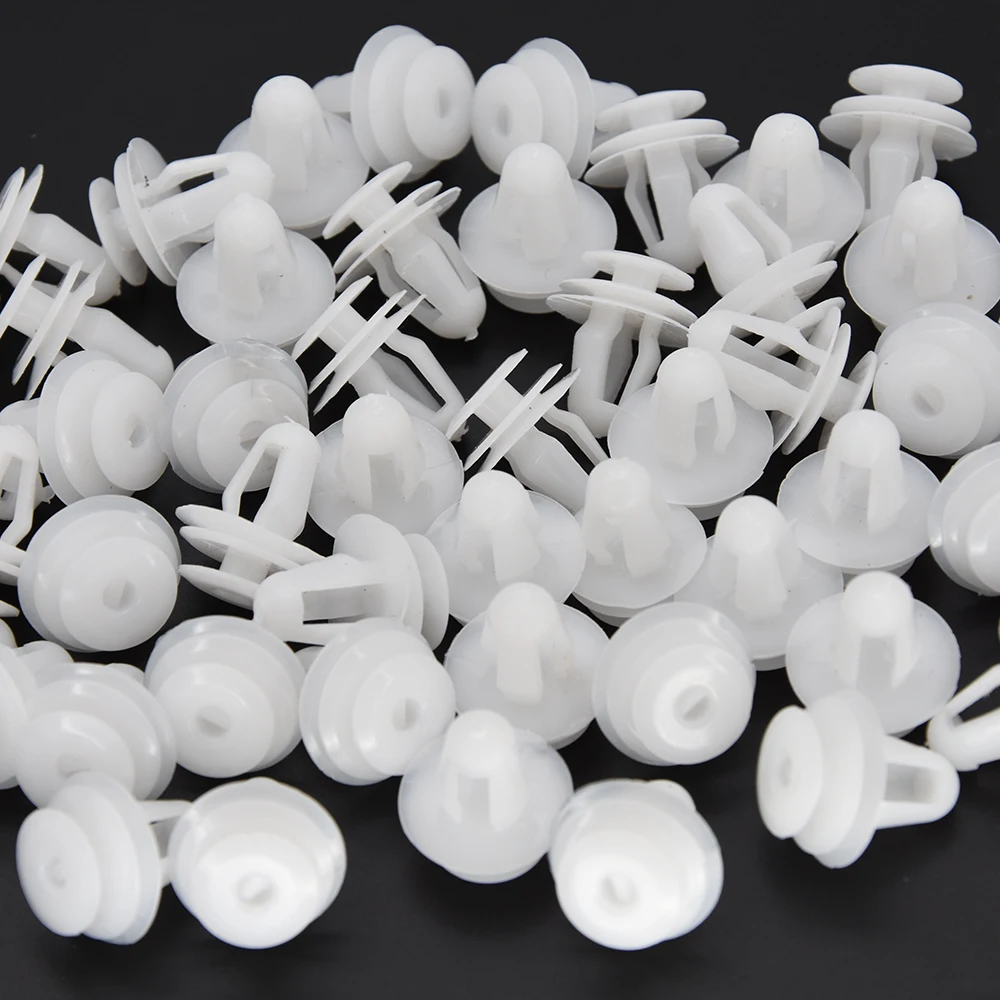 100 Clip Rivetti In Plastica A Spinta Per Paraurti Auto: Fermo Universale, Diametro Foro 7.5 Mm, Lunghezza 16 Mm