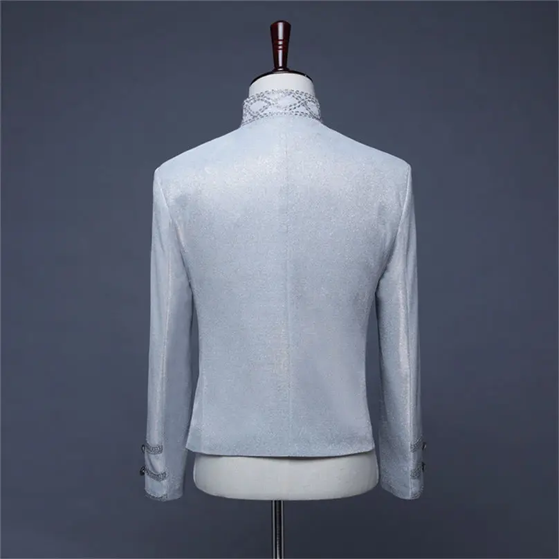 New Men Jacket European Style Zipper Vintage Court Costumes Military Uniforms Formal Stage Performances Men Coat 4S24 (4)