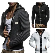 ZOGAA 2019 Brand Men's Sweater Coat Casual Knitted Hooded Jacket Coat Solid Hat Rivet Trim Men's Zipper Sweater Jacket Fashion ZOGAA 2019 Brand Men's Sweater Coat Casual Knitted Hooded Jacket Coat Solid Hat Rivet Trim Men's Zipper Sweater Jacket Fashion