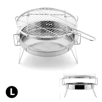 

Outdoor Portable BBQ grill L size family folding picnic charcoal oven Stainless Steel barbecue rack churrasco barbacoa kebab