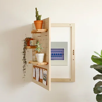 

Meter Hole Plate Block Distribution Box Decoration Solid Wood Creative Hook Nordic INS Weak Electric