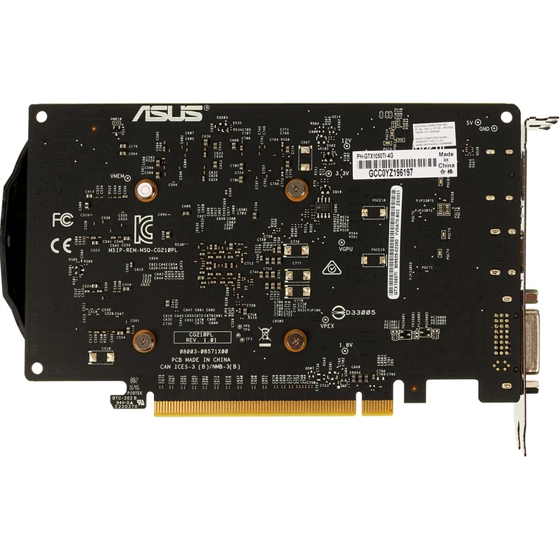 Видеокарта ASUS nVidia GeForce GTX 1050TI, PH-GTX1050TI-4G