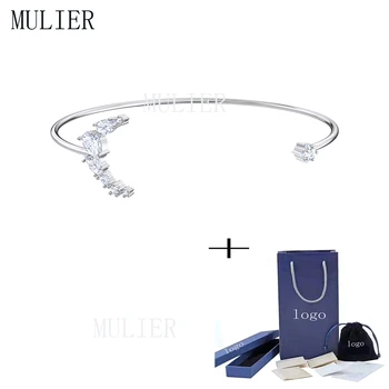 

MULIER 2019 SWA Moonsun collection Ingenious Chic silver Moon Stars desige Opening Bangle 5508443 Female Gift Superior Choice