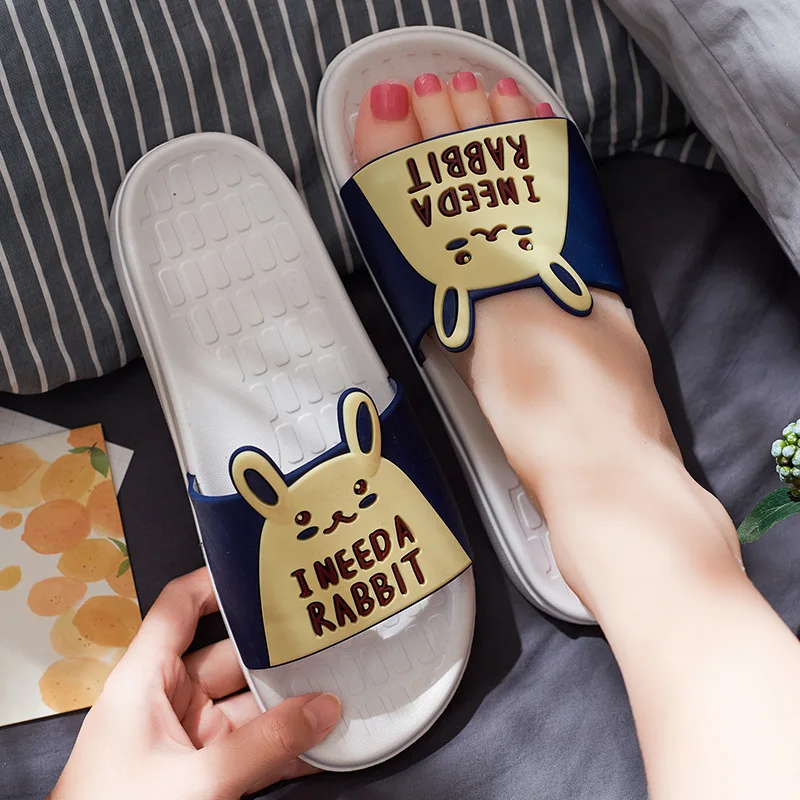

Slippers Indoor Soft PVC Anti-slip Cartoon Cute Bathroom for Men and Women Wear Home Shoes Indoor Slippers Men Slippers
