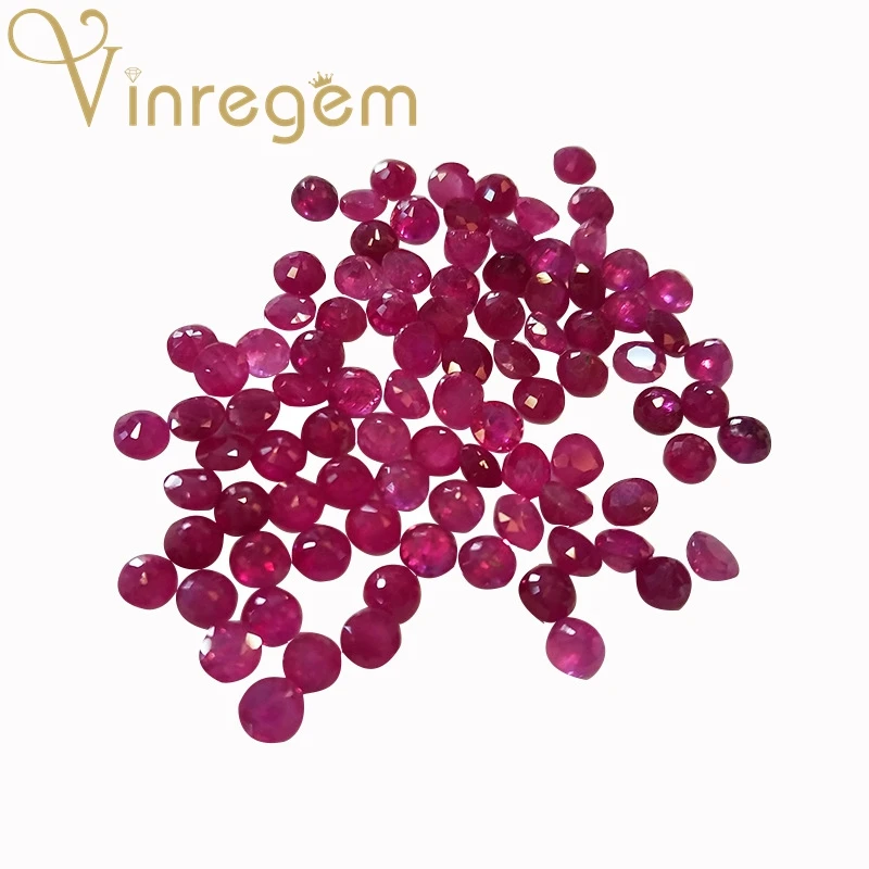 

Vinregem Top Quality 1PCS Natural Round Cut 3.5MM Unheated Burma Ruby Loose Gemstone DIY Stones Fine Jewelry Wholesale Lots Bulk