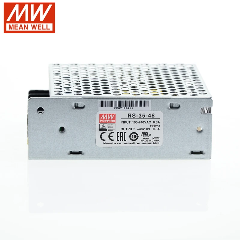 MEAN WELL RS-35-48 36W 48V Switching Power Supply 110V/220V AC to DC 0.8A Unit 5G Viberation Compact Size | Обустройство дома