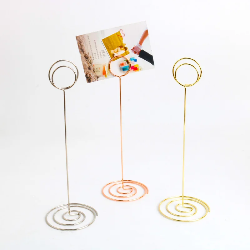 Notes Folder Customizable Wedding Seat Clamp Creative Circle Desktop Notes Folder Metal Card Clamp Iron Art Message Folders