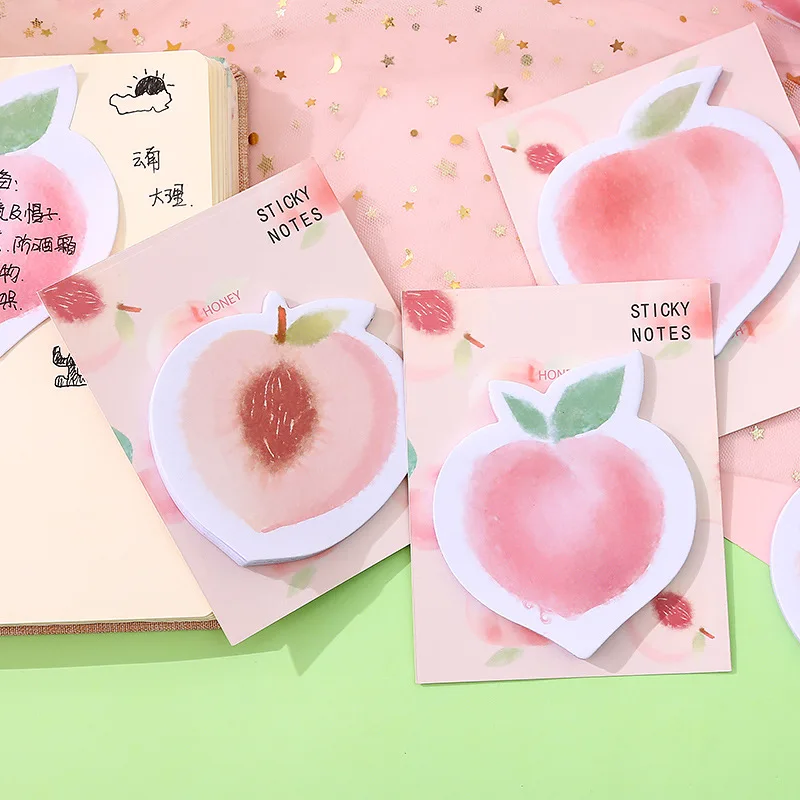 

Kawaii Peach N Times Memo pad Sticky Notes Cute Self-Adhesive Stationery Label Notepad Notebook Bookmark Post school supplies