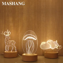 СВЕТОДИОДНЫЙ 3D ночник мультяшный стол лампа Новинка USB милый ночник для домашнего декора Детская Спальня Декор фонарик, Рождественский подарок