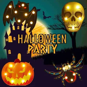 

1pc Halloween Lights LED Light Modeling Lights Bat Spider Pumpkin Lantern Skull Lights Halloween Home DIY Scenes Decoration