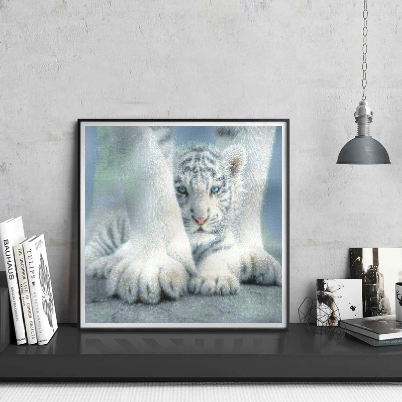 Tiger Fashion 5D Diy Diamond Painting Cartoon Embroidery Christmas Cross Stitch Home Decor | Дом и сад