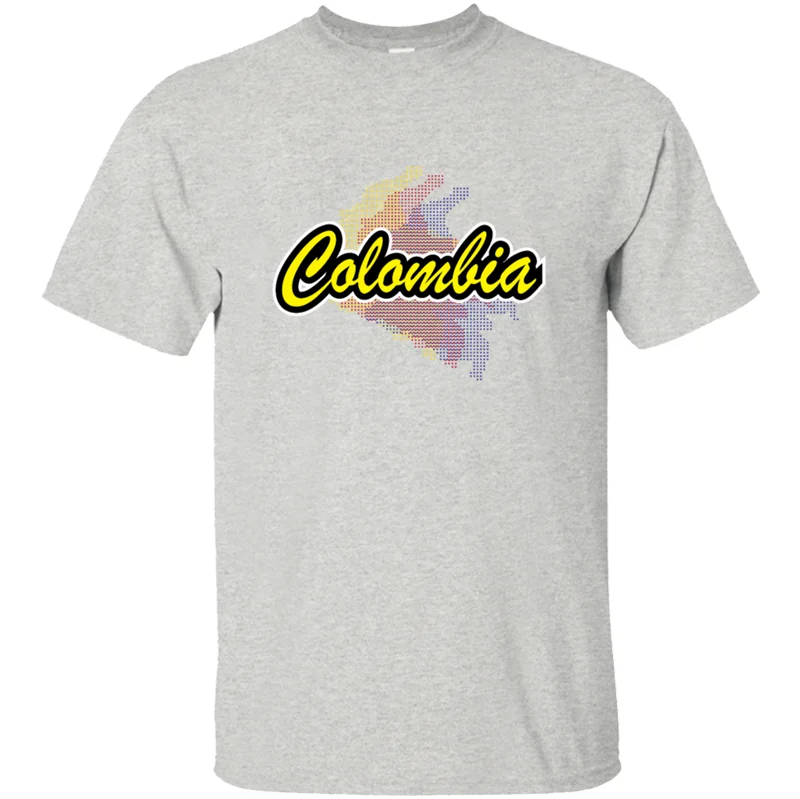 Men-Gray Футболка с принтом Humor Colombia Bogota, Мужская футболка с надписью, большой размер S~ 5xl, уличная Мужская футболка, топы в стиле хип-хоп с защитой от морщин, хлопок - Цвет: Men-Gray