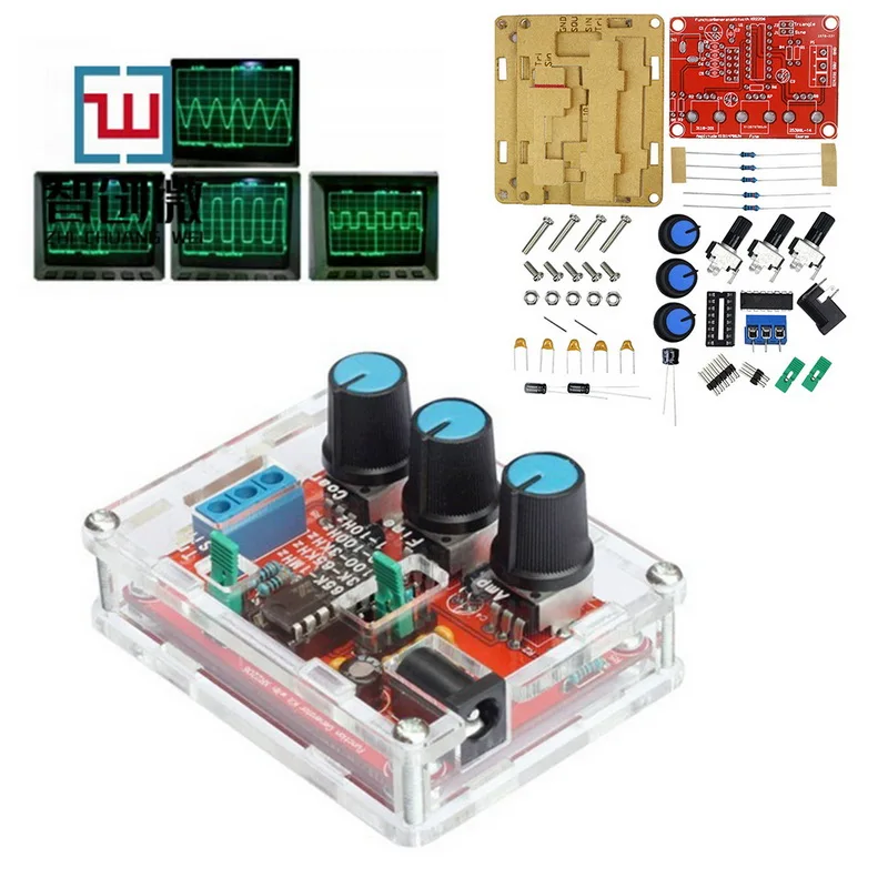 

Function Signal Generator DIY Kit Sine/Triangle/Square Output 1Hz-1MHz Signal Generator Adjustable Frequency Amplitude XR2206
