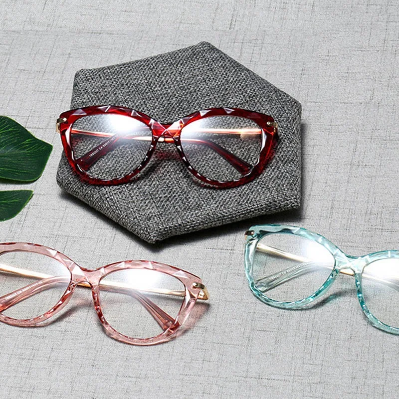 Новинка, кошачий глаз, розовые прозрачные очки, оправа для Женщин, Модные прозрачные поддельные очки для близорукости, оправа для очков, женские компьютерные оправа для очков