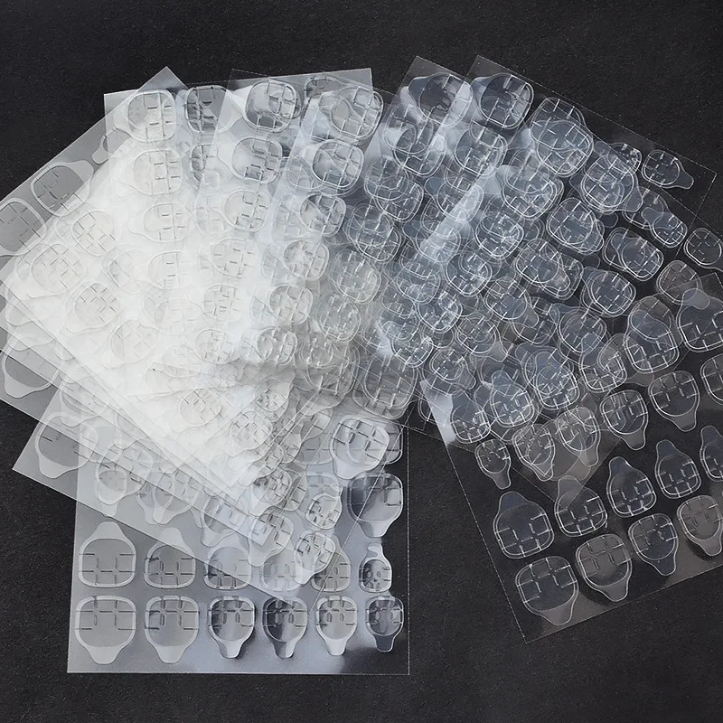 

1 Sheet False Nails Sticker Transparent Double-Side Adhesive Tapes Stickers Press on Fake Nail Tips Extension Stick Tools