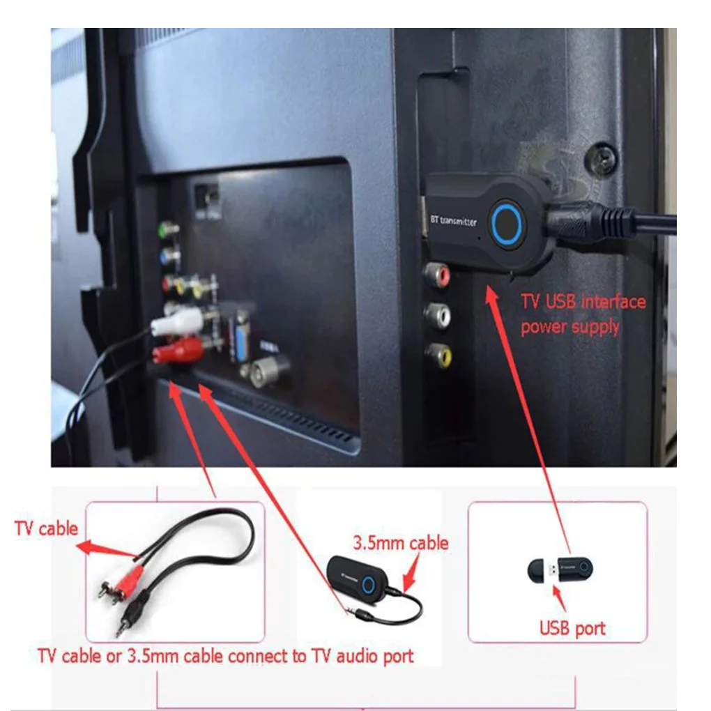 Bluetooth 4,0 аудио приемник передатчик мини стерео Bluetooth AUX USB 3,5 мм разъем ТВ ПК беспроводной адаптер
