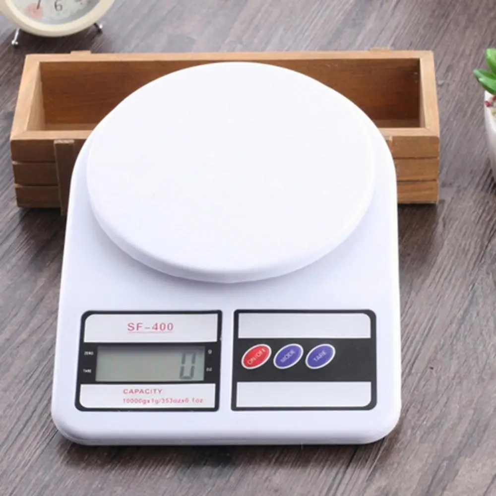10 кг/1 г цифровые весы большой ЖК-дисплей кофе в зернах лекарственный материал весы кухонные выпечки еда измерительный вес светодиодный электронные весы - Цвет: Белый