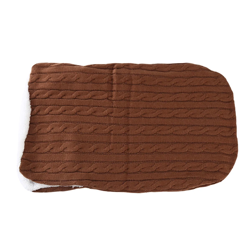 Зимний спальный мешок для новорожденных; теплый утепленный бархатный вязаный спальный мешок; шерстяное одеяло для коляски - Цвет: coffee