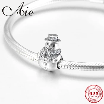 

Christmas present 925 Sterling Silver lovely snowman fine spacer Beads Fit Original European Charm Bracelet Jewelry making