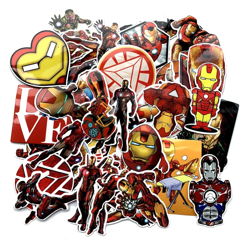 55PCS The Avengers Iron Man Sticker Skateboard Laptop Motocycle Car Bumper Luggage Water Bottles Phone Case Decal Stickers | Дом и сад